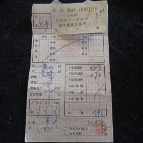 五十年代铁路代用票，唐山→天津