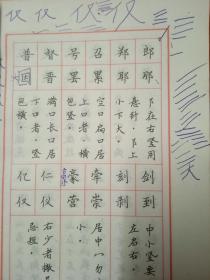 钢笔楷书字帖(本书内页扉页撕掉了，还有一页破了，内页有3页写了点字，用园珠笔在书边划了线。)