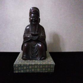 清代檀香木文财神像