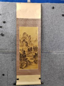 苏良老师手绘绢本山水画轴，便宜卖了
