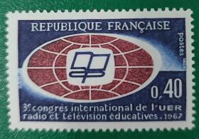 法国邮票 1967年欧洲广播联盟 1全新