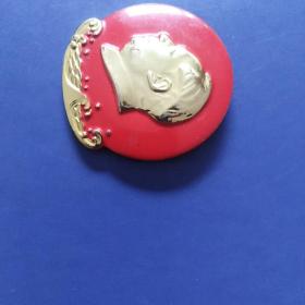 毛主席像章,背面,旭日东升