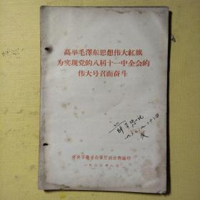 高举毛泽东思想伟大红旗为实现党的八届十一中全会的伟大号召而奋斗
