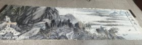 佚名，作者自查，《夏山烟雨图》，品相如图自然旧，画心尺寸为，360×94