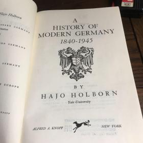 哈乔·霍尔伯恩《现代德国史 1840-1945》 A History of Modern Germany 1840-1945
