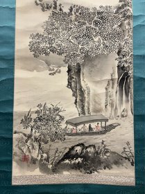 古筆赤壁泛舟图，【松本仙举】 
1880 ~?（明治十三〜？）名政兴，号芝械、石洞、 石鼓堂。爱媛县生人。京都美术工艺学校毕业，师承山 元春举。四条派山水画家。早期作品多入选文部省美 术展。