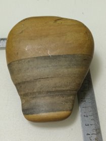 长江原生态观赏石；三色纹理石（手感极好-可观賞-可把玩）13*10cm