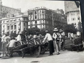 民国租界车夫等货银盐明信片