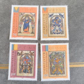 LZ302列支敦士登1996圣诞节福音书手稿 新 4全 外国邮票