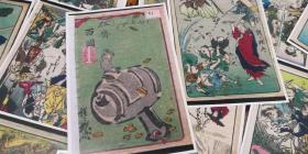 浮世绘版画《狂齋百図》59张古版影印6寸影像