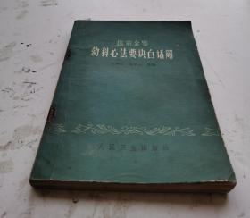 1963年版老儿科中医书《医宗金鉴幼科心法要诀白话解》刘弼臣等编的一本儿科类中医著作。全书对歌诀原文逐条逐句加以语译，并尽量容纳“原注”的意义，要了解患儿各种疾病的原因，首先应详细察看面部气色的表现，因为面部为十二经总会的地方，五脏内在的变化，可以从面部与其相应的五部、五色表现出来。察看小儿面部的气色，就能够了解到五脏的变化。很多幼儿图解，很多治儿科药方，很珍贵！很值得借鉴收藏。