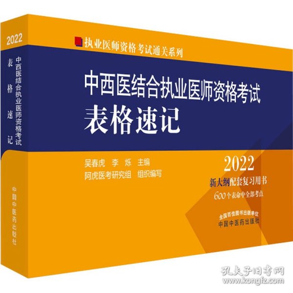 中西医结合执业医师资格考试表格速记