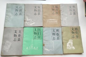 【八本合售】吉林省延边州文物志：珲春县文物志 图们市文物志 龙井县文物志 敦化市文物志 汪清县文物志 安图县文物志 延吉市文物志 和龙县文物志