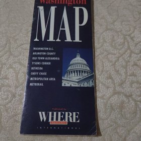 老地图 美国华盛顿地图 带街区地图 相关城市介绍 90年代国外原版 稀缺品