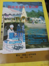 哈尔滨猪鬃工厂 阿城黑加仑子制品厂 东北资料 广告纸 广告页