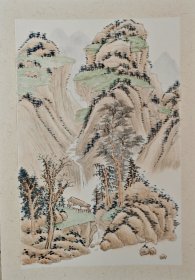 无款A4卡纸仿古山水小品（81）