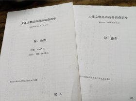 大连文物总店商品清查清单（截止2004年共9167件2本）