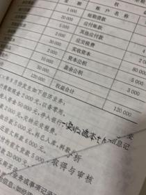 会计学基础  有划线字迹