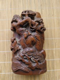 清代黄杨木雕山子摆件