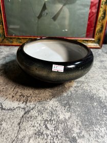 80年代，宜兴窑变釉三足水仙盆y