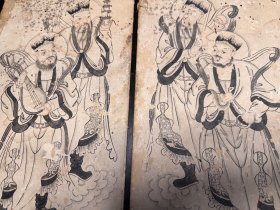 明代～（儒释道）三教神仙画像十二幅。人物传神、画工精湛！