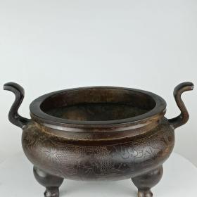 古董   古玩收藏   铜器   铜香炉   尺寸长宽高:24/20/14厘米 重量：5斤
