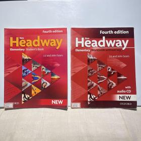 Fourth Edition:   New Headway:   Elementary  Student's Book+Workbook without key    两本合售（作业本附有光盘）