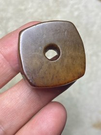 中古玉，宋栗子黄玉方琮方扣 方璧，牛毛沁