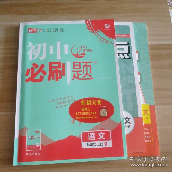 理想树2020版初中必刷题语文九年级上册RJ人教版配狂K重点