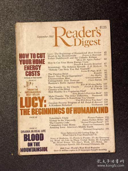 Reader’s Digest 读者文摘 美国原版 1981年9月