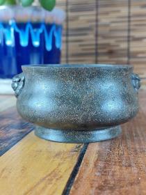古董  古玩收藏  铜器  铜香炉  尺寸  长宽高：11,8/11.5/6厘米，重量：1.42斤