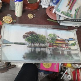 西湖平湖秋月丝织画/中国杭州织锦厂18/40cm（1016—37）
