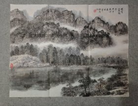 中国书画报特聘画家 柯寿铭 精品山水 螺髻山黑龙潭 原创手绘真迹 保真出售 （画心软片尺寸68*87厘米）