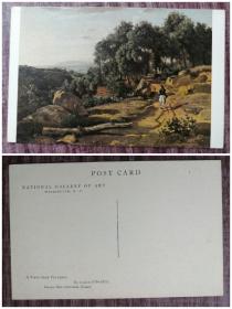 外国明信片，法国画家柯罗，绘画美术，品如图