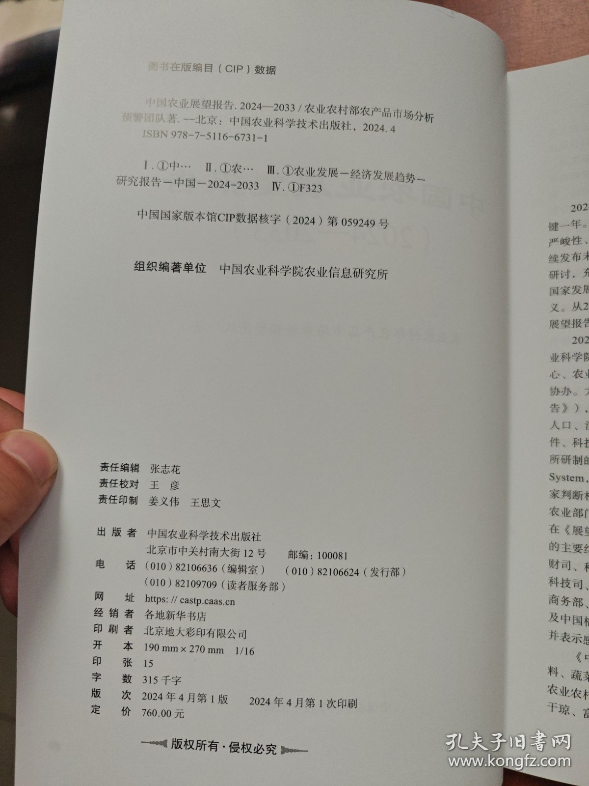 中国农业展望报告(2024-2033)