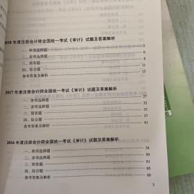 2019年度注册会计师全国统一考试历年真题360°全解析——审计