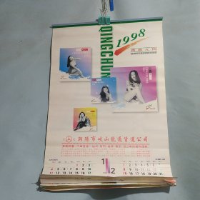 1998年挂历 青春无悔 李嘉欣，张敏，蓝洁瑛，罗美薇 叶子媚 全6张