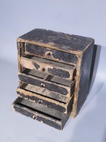 古玩旧藏清代木雕药箱