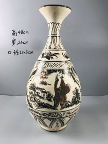 旧藏：老窑人物赏瓶 规格：高48宽26口经12.5cm 简介：老窑人物赏瓶，纯手工制作，制作精细，画工精美，人物生动形象，品相完整