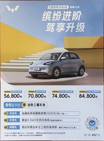 【现货】上汽通用五菱 2024款五菱缤果 汽车卡片 汽车海报 汽车宣传册