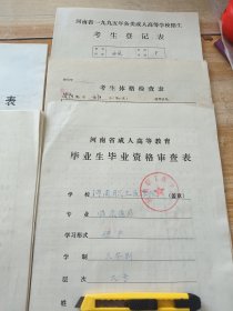 河南职工医学院:考生登记表+体格检查表+毕业鉴定表+毕业实习鉴定表+高校毕业生毕业资格审查表