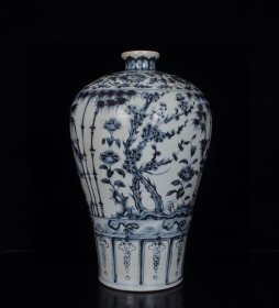 明青花松竹梅纹梅瓶；14.5x16.5厘米