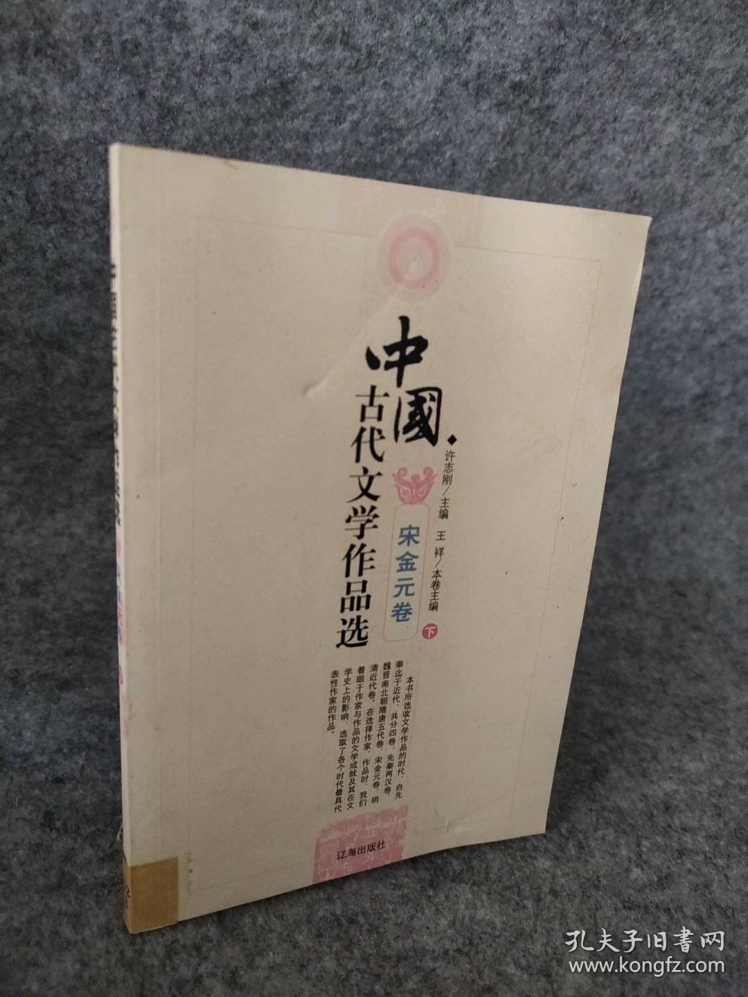 中国古代文学作品选:宋金元卷（下）许志刚主编9787807114093普通图书/文学