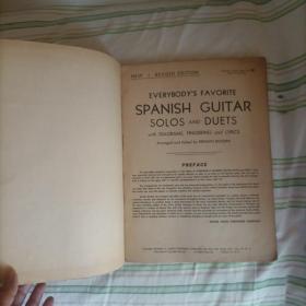 英文版曲谱：SPANISH GUITAR SOLOS AND DUETS（西班牙吉他独奏与二重唱） （使用指法与歌词）