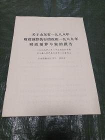 关于山东省一九八八年财政预算执行情况和一九八九年财政预算草案的报告/Y上28-1