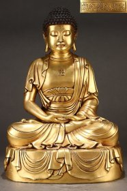 明 铜胎鎏金阿弥陀佛坐像