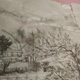 无款无名山水画2张
