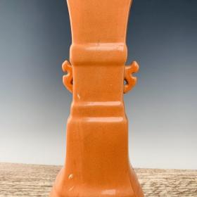 大周柴窑刻诗花瓶，高39厘米直径13厘米