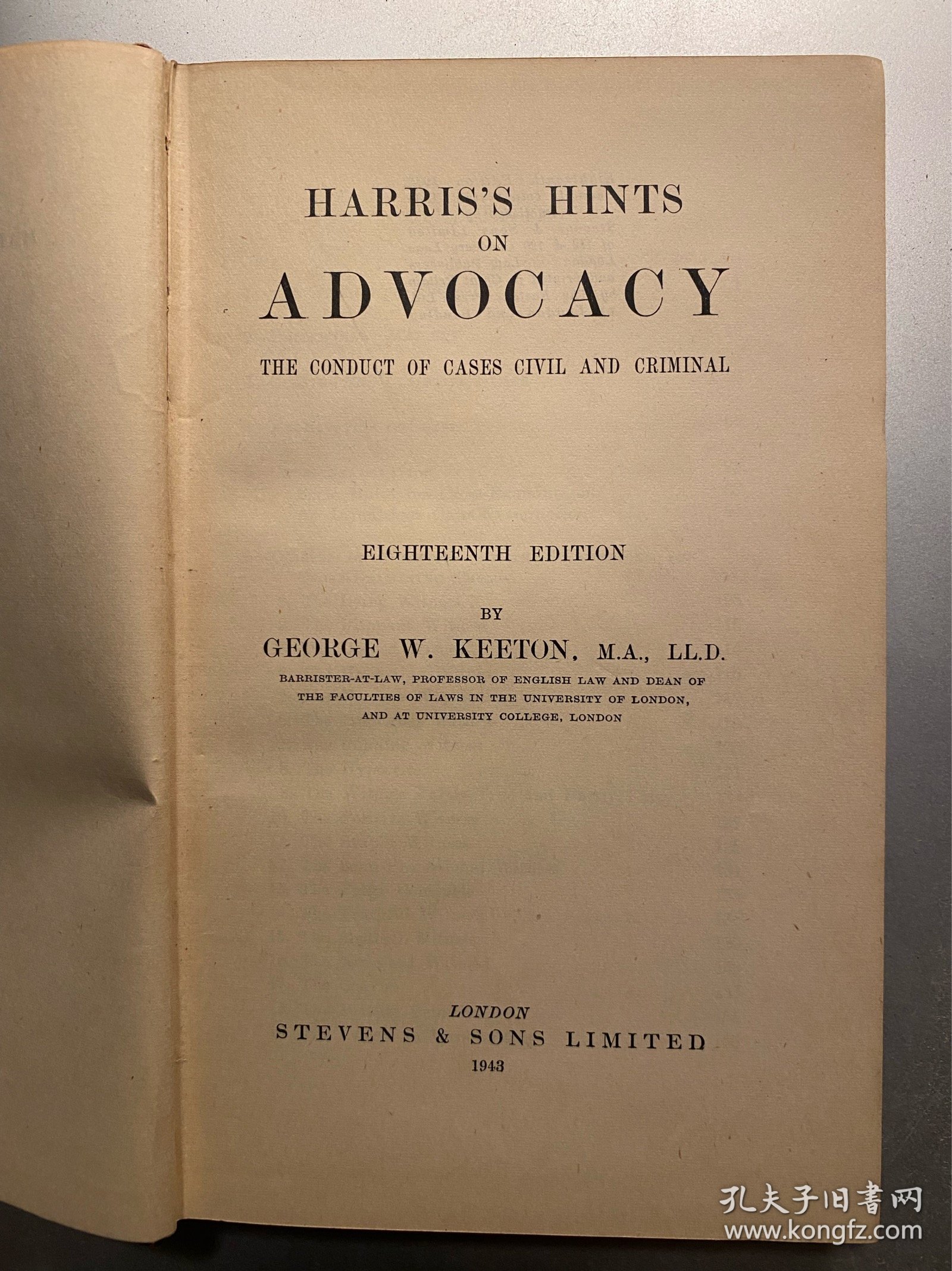 HARRIS'S HINTS ADVOCACY