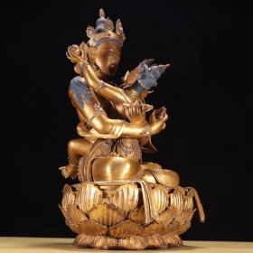 清代 铜鎏金双身金刚总持